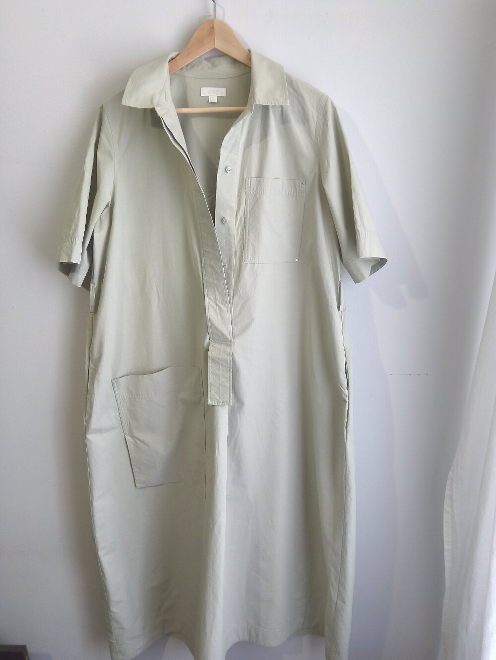 COS Sage Green Oversized Shirt Dress